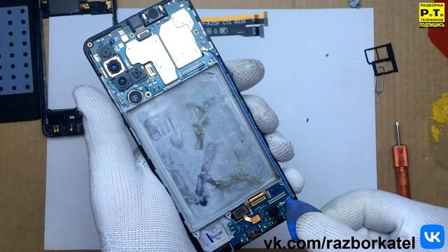Как разобрать, как поменять дисплей на телефоне Samsung A31 SM-A315F смотреть онлайн