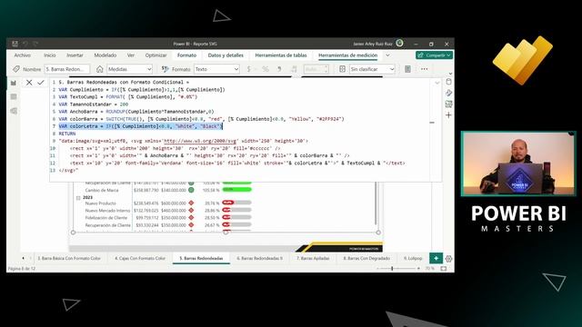 11. Gráfico de barras redondeadas en Power BI - SVG смотреть онлайн