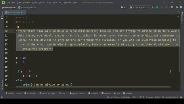 "Avoiding ZeroDivisionError in Python" смотреть онлайн