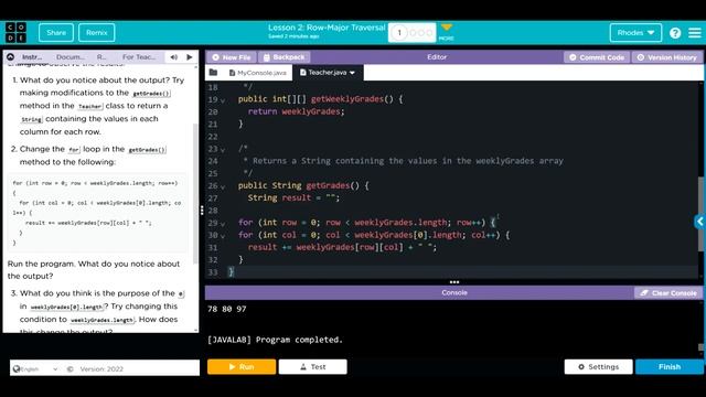 AP CS A - Code.org: Unit 5: Lesson 2 #1 (2023) смотреть онлайн