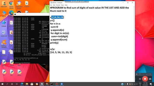 PYTHON:PROGRAM to find sum of digits of each value IN THE LIST AND ADD the sum next to it/VL INFOTE смотреть онлайн