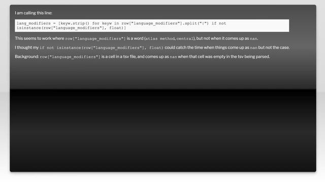 AttributeError: 'float' object has no attribute 'split' смотреть онлайн