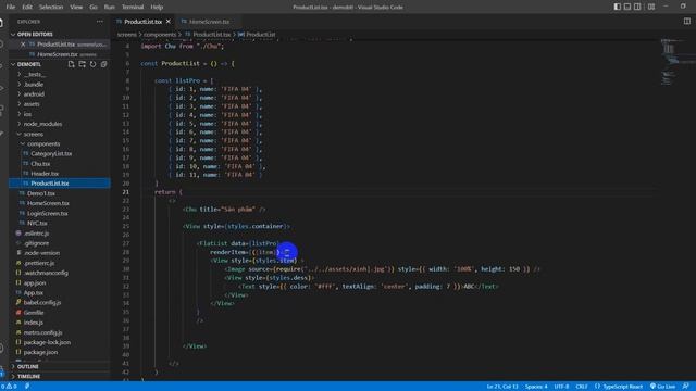 Kết hợp ScrollView với FlatList trong react native смотреть онлайн