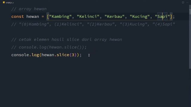 BELAJAR JAVASCRIPT Array - Method Slice() смотреть онлайн
