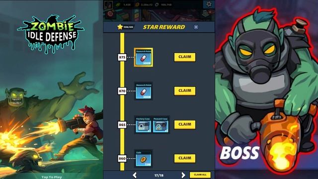 Zombie Idle Defense Star Rewards up to lvl 900 and City Tax смотреть онлайн