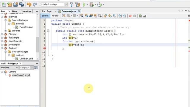 Java program to sum the elements of an array смотреть онлайн