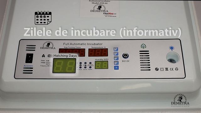 Incubator automat Demetra DM-64, conectare 220 V si acumulator. Gratar pentru toate tipurile de oua смотреть онлайн