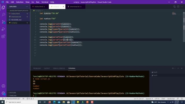 16-Number Methods in Javascript смотреть онлайн