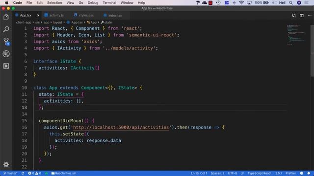 5 Adding an Activity interface in Typescript смотреть онлайн