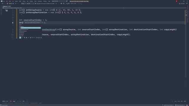 Copy Part Of An Array To Another Array In C# смотреть онлайн