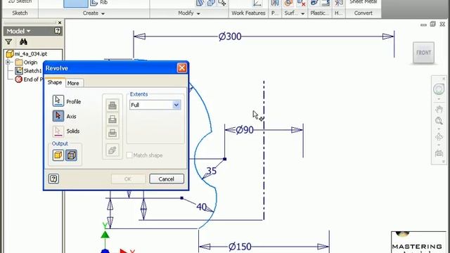 Autodesk Inventor Revolve Surface смотреть онлайн
