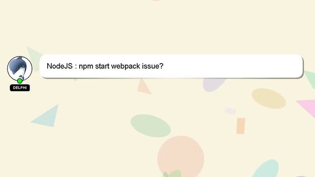 NodeJS : npm start webpack issue? смотреть онлайн