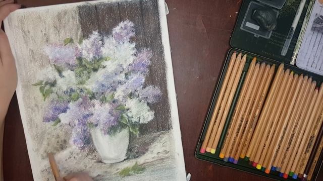 Рисую сирень пастелью Faber-Castell!!!!!?Мастер класс!!! смотреть онлайн