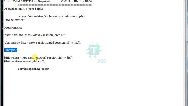 How To Fix Valid CSRF Token Required   OsTicket Ubuntu 18.04