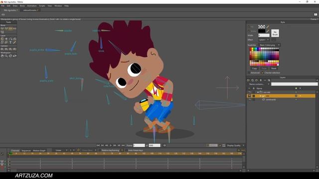 MOHO Rig Little Boy | DEMO Rigging and animation | Get File смотреть онлайн