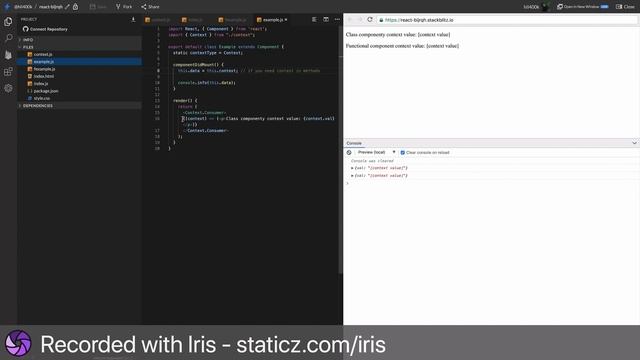 React context. Simple usage example. смотреть онлайн