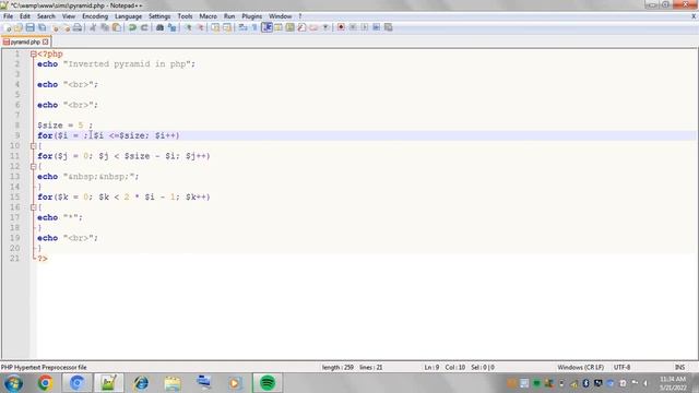 Straight & Inverted Star pattern Pyramid In PHP Part 1 смотреть онлайн