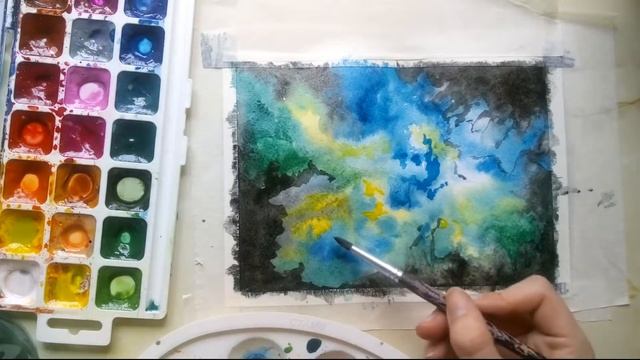 Watercolour Galaxy | Tutorial | How To Paint A Watercolour Galaxy | Как нарисовать космос акварелью смотреть онлайн