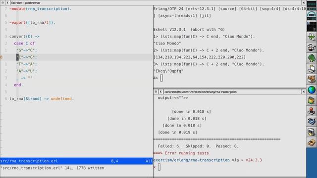 Erlang - Risolviamo l'esercizio "RNA Transcription" di Exercism in Erlang - 01 смотреть онлайн