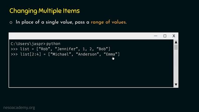 Changing List Items in Python смотреть онлайн