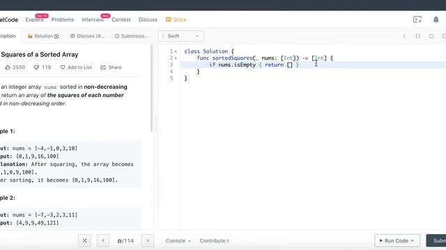 Leetcode 977: Squares of a Sorted Array - Swift (Swift Programming Language, Algo & Data Structures смотреть онлайн