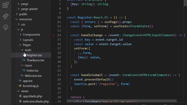 How to create a registration form using React JS, TypeScript, Inertia JS, and Laravel 9 смотреть онлайн