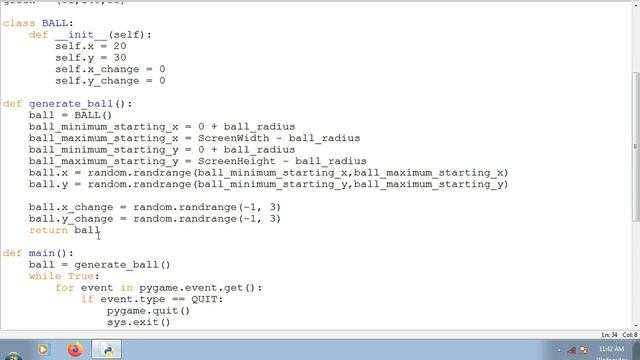 Moving a ball in Python pygame смотреть онлайн