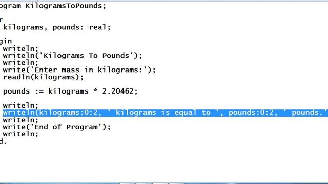 Kilograms To Pounds in Pascal смотреть онлайн