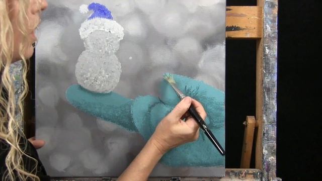 Learn How to Draw and Paint with Acrylics CUTEST SNOWMAN #3 Beginner Acrylic Painting Tutorial смотреть онлайн
