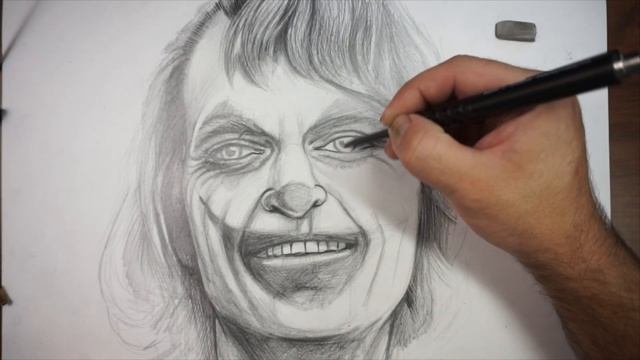 Джокер, Joker (Хоакин Феникс) 2019, рисунок карандашом и маркером смотреть онлайн