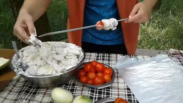 Овощной шашлык на природе /эксперимент...... на костре. смотреть онлайн