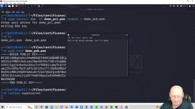 OpenSSL Lab with Kali Linux: Using OpenSSL to send Asynchronous Encrypted messages смотреть онлайн