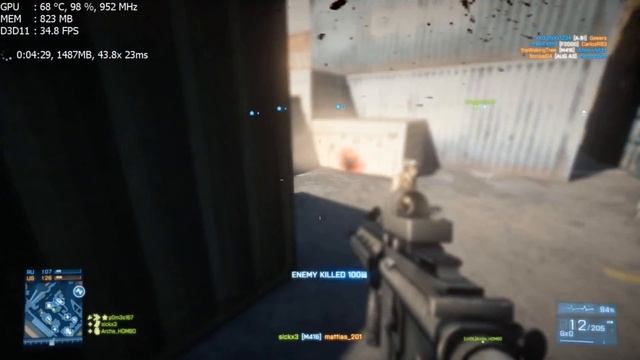 Battlefield 3 Ultra Gameplay GTX 550 Ti смотреть онлайн