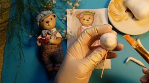 МК ёлочная ватная игрушка " Мишка Тедди" Часть 1  DIY cotton spun ornament "Teddy Bear" Part 1