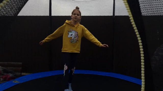 Гимнастика на батуте.Челлендж на батуте и лабрадор Ренч смотреть онлайн