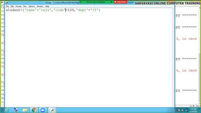 Online Python Programming: Dictionary Datatypes:Day-6 #SARVAVASI#ONLINE смотреть онлайн