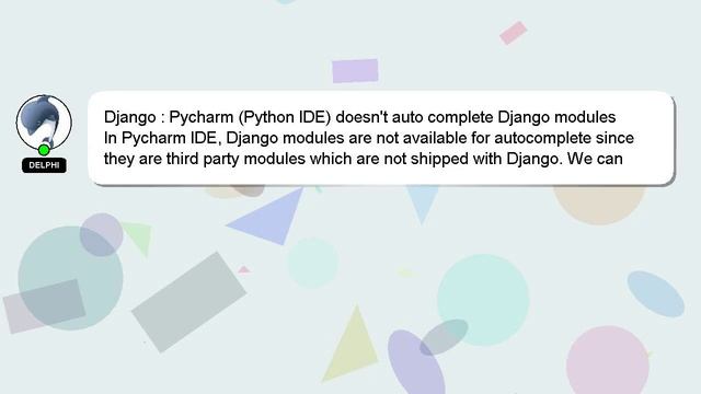 Django : Pycharm (Python IDE) doesn't auto complete Django modules смотреть онлайн