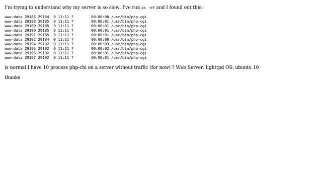 DevOps & SysAdmins: Are these multiple php-cgi processes normal to have? смотреть онлайн