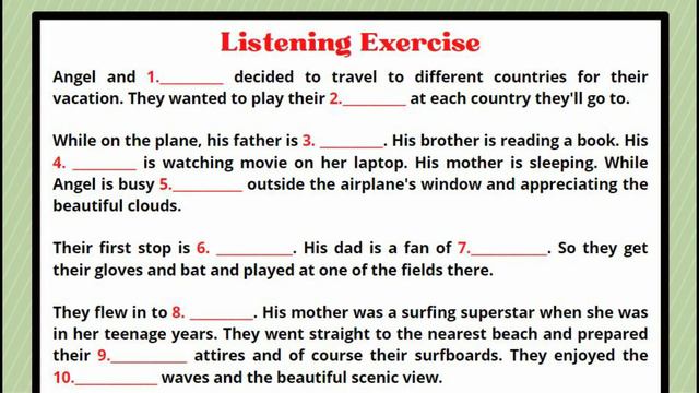 Listening Exercise Grade 7 смотреть онлайн