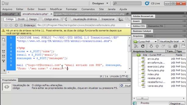 Curso de PHP - Formulário de E-mail - Aula 10 смотреть онлайн