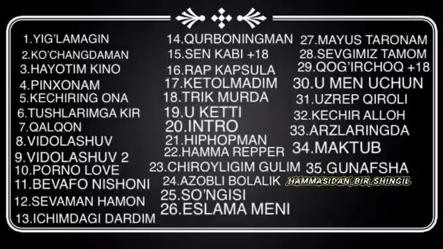 DOXXIM BARCHA QO'SHIQLAR TO'PLAMI??|ДОКСИМ БАРЧА КОШИКЛАР ТУПЛАМИ?? смотреть онлайн