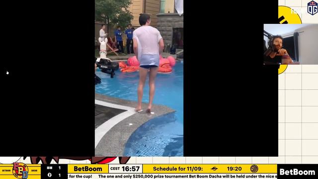 RAMZES & Kiyotaka jumping to the pool after winning vs Nigma Galaxy in BetBoom Dacha 2023 смотреть онлайн