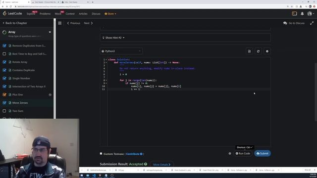Move Zeros Coding Challenge Problem from Leetcode in Python смотреть онлайн