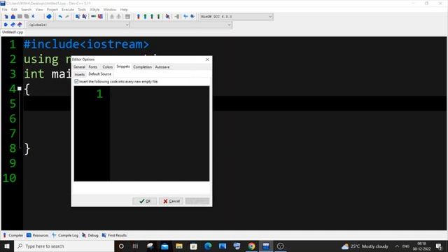 How to add default code snippet in Dev C++ tutorial | Automatic boilerplate Code смотреть онлайн