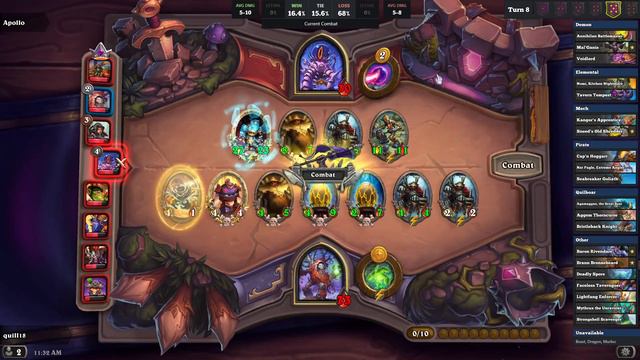 Hearthstone Battlegrounds #20 - Greybough / Mechs [6400 Rating] смотреть онлайн