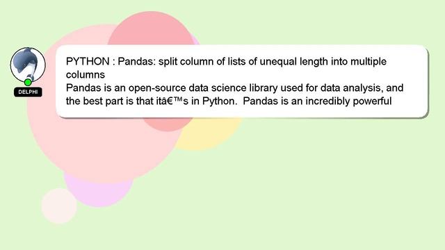 PYTHON : Pandas: split column of lists of unequal length into multiple columns смотреть онлайн