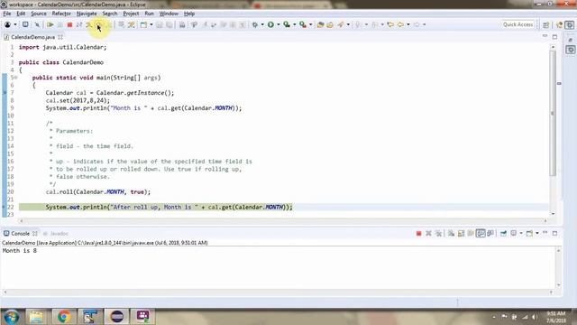 How to use roll(int field, boolean up) method of Java.util.calendar class? смотреть онлайн