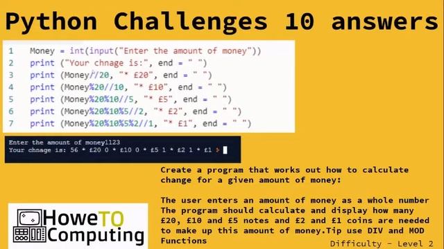 Python challenges level 2 challenge 10 смотреть онлайн