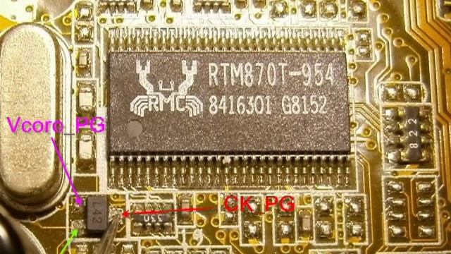 P5KPL-CM Vcore_PG Signal error causes no Clock -Mainboard repair смотреть онлайн