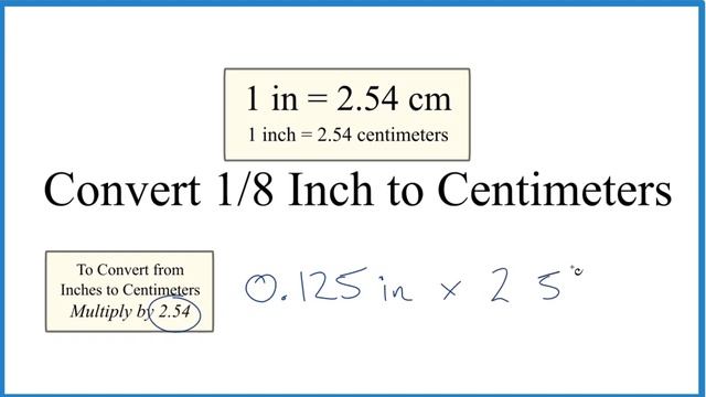 Convert 1/8 Inch to Centimeters (1/8 in to cm) смотреть онлайн